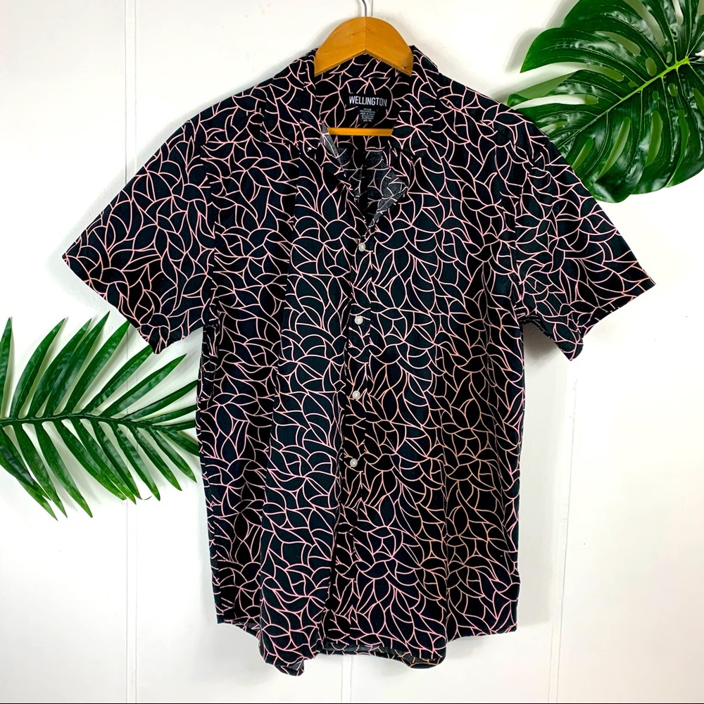 WELLINGTON Men’s Peach N Pink Graphic ButtonDown